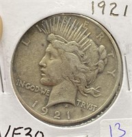 1921 Peace Silver Dollar  Nice Coin KEY DATE