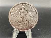 Vintage 1oz .999 Fine Silver Prospector Round