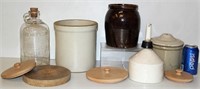 Vintage Pottery, Jugs, Funnels, Stoneware