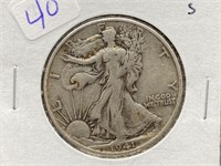 1941 S Silver Walking Liberty Half Dollar