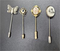Lot of 4 Vintage Blouse Pins