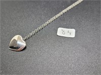 Dainty Sterling Silver Heart Slide Pendant Silver