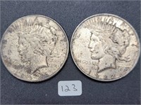Lot of 2 - 1922 1926 Liberty Peace Silver Dollar