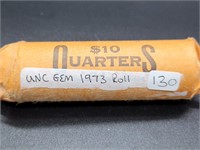 UNC GEM 1973 Roll of Quarters