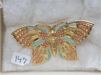 Gold Toned Butterfly pin w/ box