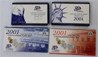 2001 US Mint Proof & Uncirculated Coin Sets