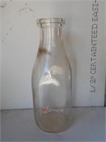 Decker farm dairy Factoryville quart milk bottle,