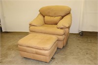 Flexsteel Nubuck Leather Chair and Ottoman