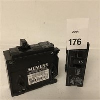 2 PCS SIEMENS Q115 15 AMP SINGLE POLE CIRCUIT