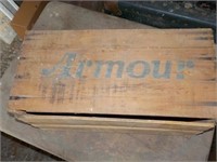 Corned Beef wooden advertising box Armour 15x7x7