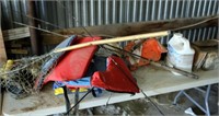 Fishing supplies on top of table