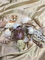 Shells And Carved Dog on Shell Nightlight