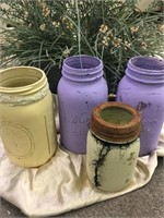7" Ball Jars Painted Only - Plant Not Included