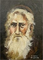 Bernhard Hess Mercier Oil Portrait of a Rabbi.