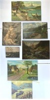 Lot: 7 Unframed 19th & 20th Century Oil Paintings.