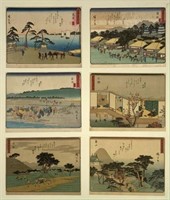 Collection of Six Japanese Woodblock Prints.