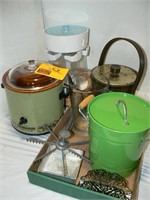 CROCK POT, FILTRETE WATER BOTTLES, GLASS PITCHER,