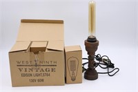 Steampunk Lamp & 6 Edison Bulbs