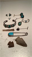 Vintage Turquoise Indian Jewelry & Arrowheads