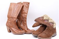 2 Pairs Womens Leather Boots