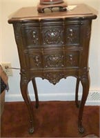Carved Wood Lamp Table