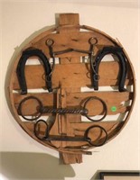 Antique Horse shoe and bit display
