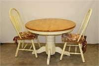 Round Pedestal Table and 2 Chairs