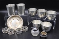 Assorted Pewter and Silver Plate Items