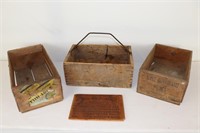 3 Old Wooden Crates