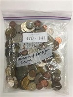 Bag Lot of Unsorted Foreign Coins