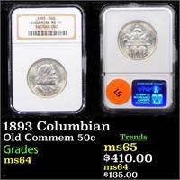 1893 Columbian Old Commem 50c Graded ms64