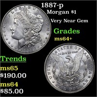 1887-p Morgan $1 Grades Choice+ Unc