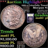 *Highlight* 1881-s Colorfully Toned Morgan $1 Grad