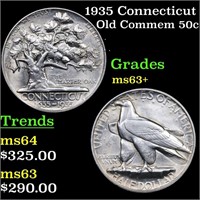 1935 Connecticut Old Commem 50c Grades Select+ Unc