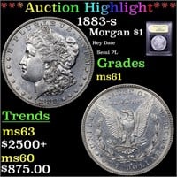 *Highlight* 1883-s Morgan $1 Graded BU+