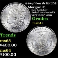 1889-p Vam 7b R5 LDS Morgan $1 Grades Choice+ Unc