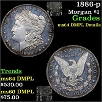 1886-p Morgan $1 Graded ms64 DMPL Details