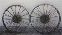 2 Large Iron Wheels