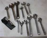 13 Various Crescent Wrenches