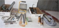 Work Light, Oil Cans, Levels, Grease Gun & More