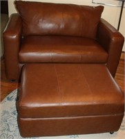 Leather Chair, Storage Ottoman & Hide A Bed
