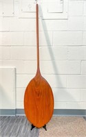 Locally made solid wood steering canoe paddle