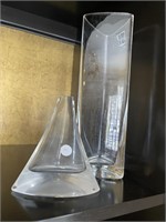 L - Art Glass Vase Lot 2pc