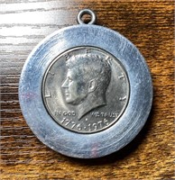 Half Dollar Silver Coin Pendant
