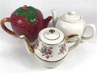 3 VTG Teapots w/ A Wood England Windsor