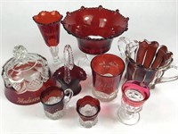 Ruby Flash Stained Souvenir & Kings Crown Glass