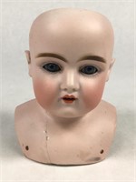 Antique German Porcelain Doll Head w/Glass Eyes
