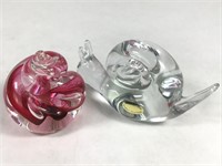 Art Glass Swirl & Wedgwood Glass Snail