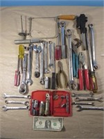 *Box of Various Tools, Wrenches, Screwdrivers,