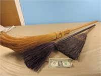*3 Old Straw Brooms